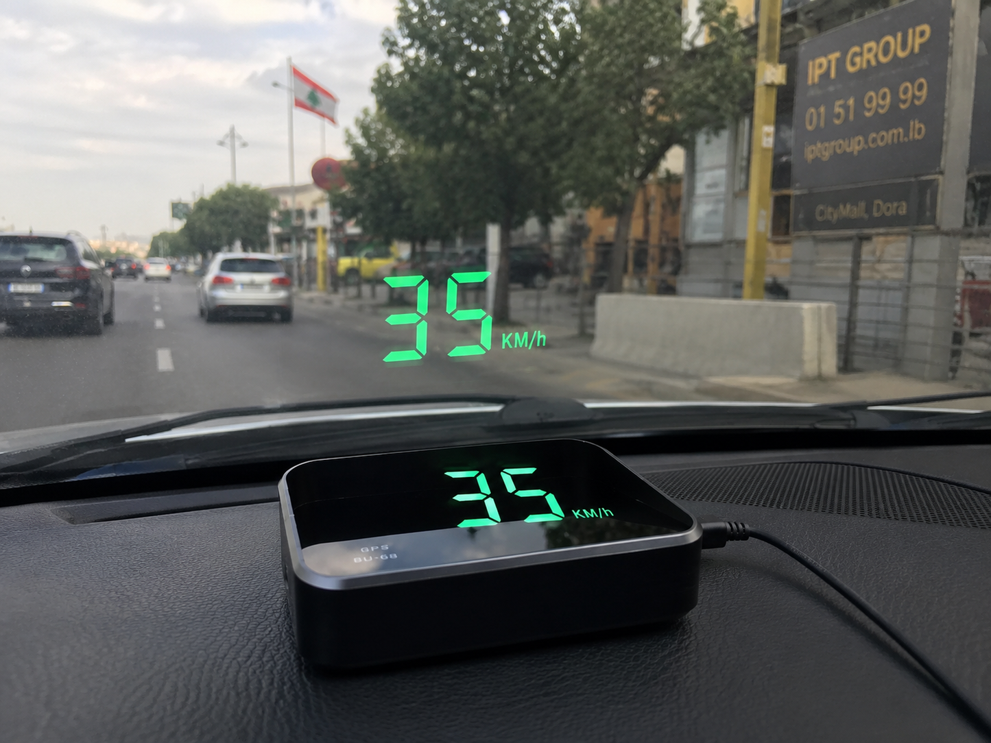 🚗 جهاز GPS HUD لعرض السرعة على الزجاج الأمامي | Smart GPS Head-Up Display